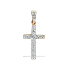 9ct Yellow Gold Diamond Cross