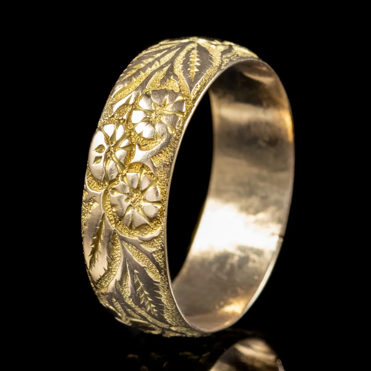 Antique Edwardian Floral Band Ring Dated 1902