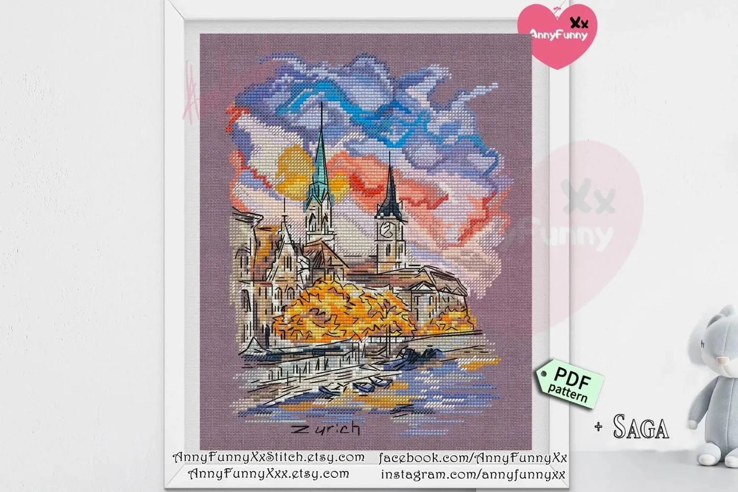 Autumn City - PDF Cross Stitch Pattern