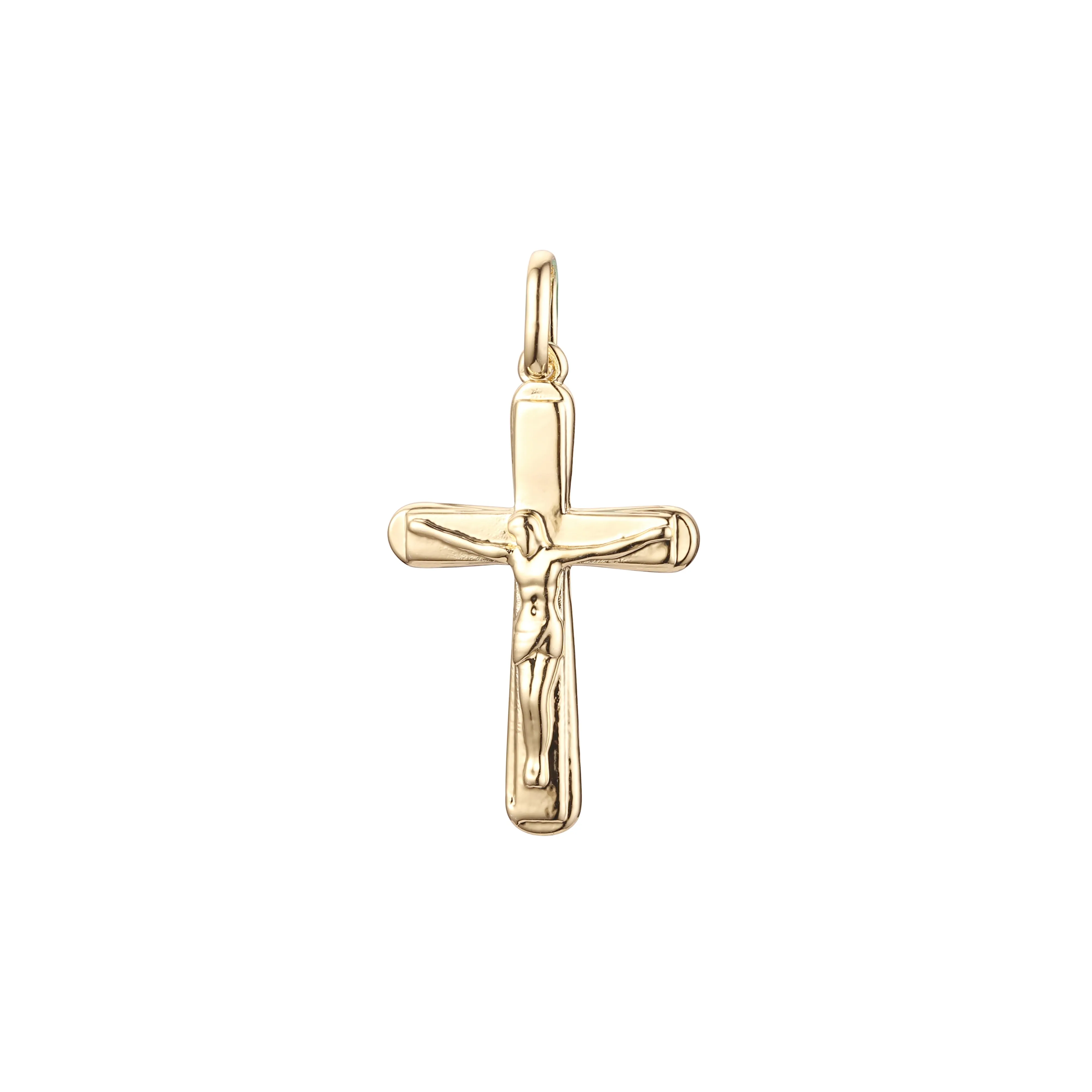 Catholic Latin cross pendant in Rose Gold, 14K Gold plating colors