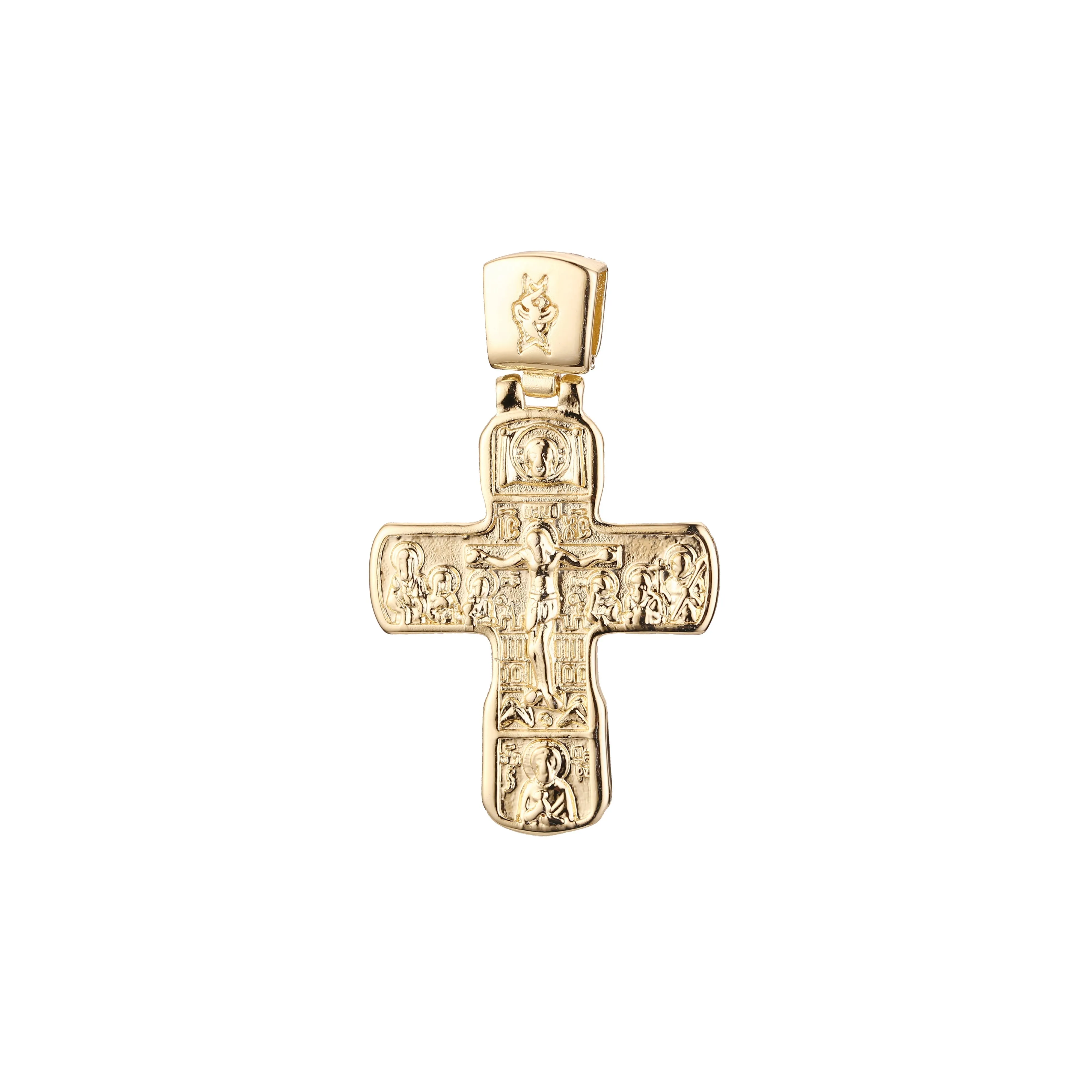 Catholic Latin cross pendant in Rose Gold, 14K Gold plating colors