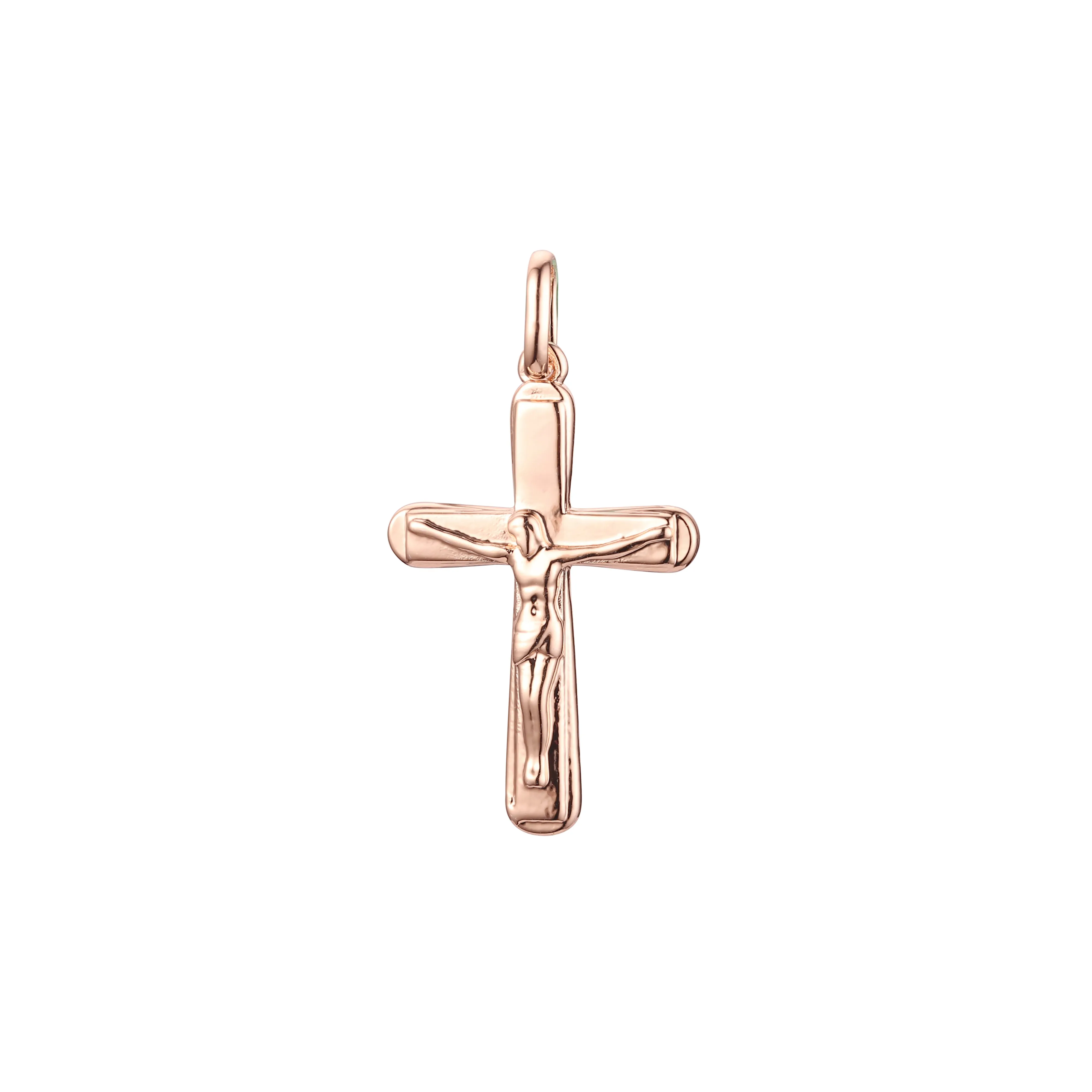 Catholic Latin cross pendant in Rose Gold, 14K Gold plating colors