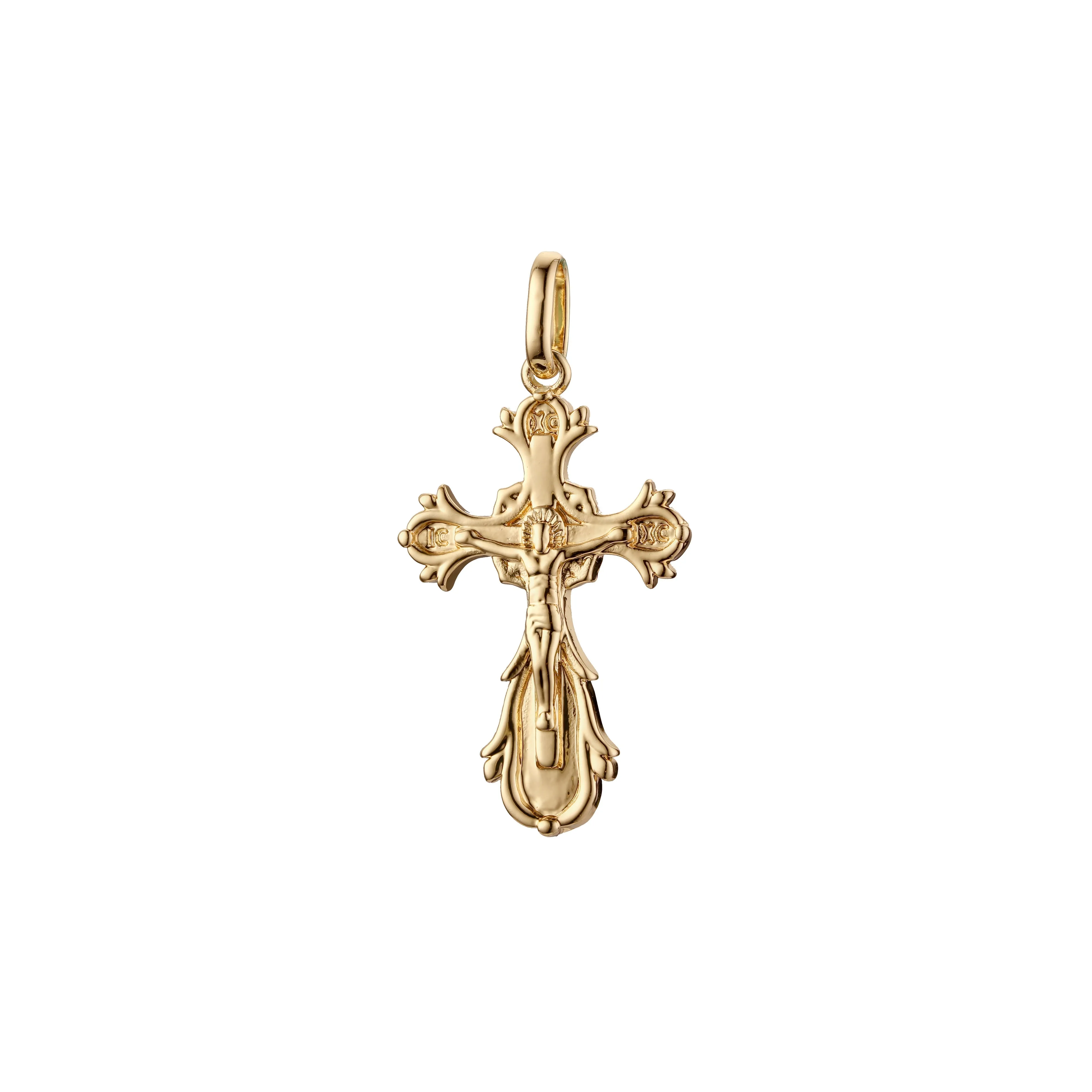 Catholic Maltese Cross pendant in Rose Gold two tone, 14K Gold plating colors