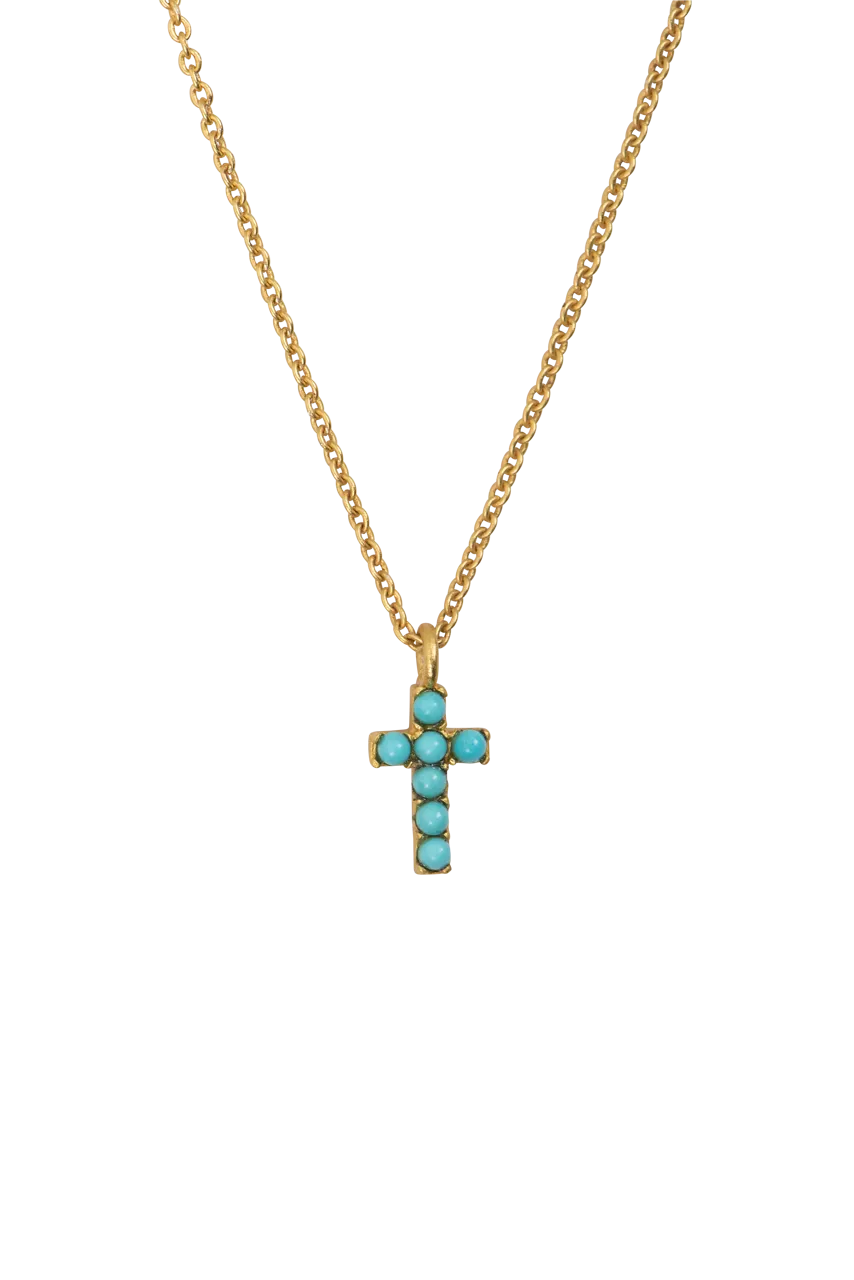 Christina Greene Turquoise Cross Necklace