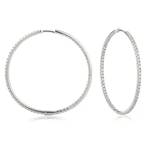 DIAMOND HOOP EARRINGS IN 18K WHITE GOLD