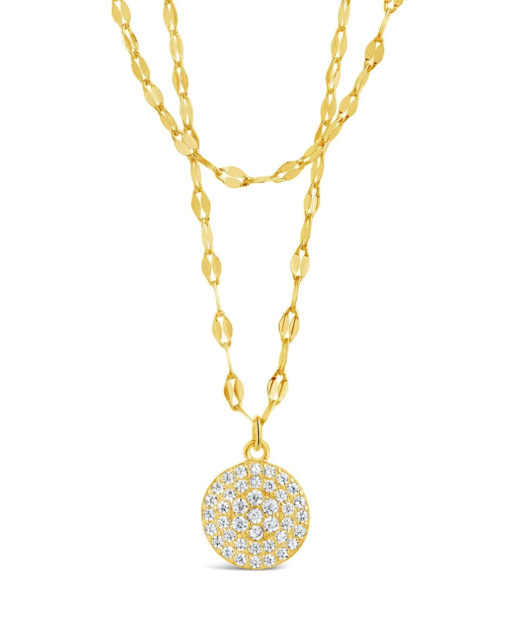 Eva CZ Pendant & Chain Layered Necklace