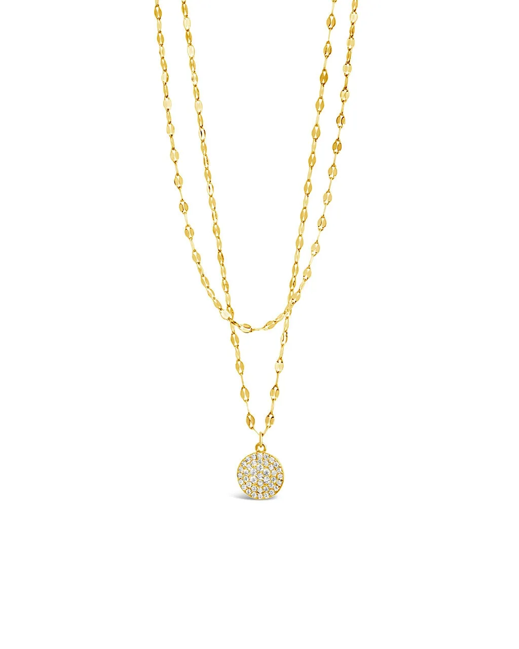 Eva CZ Pendant & Chain Layered Necklace