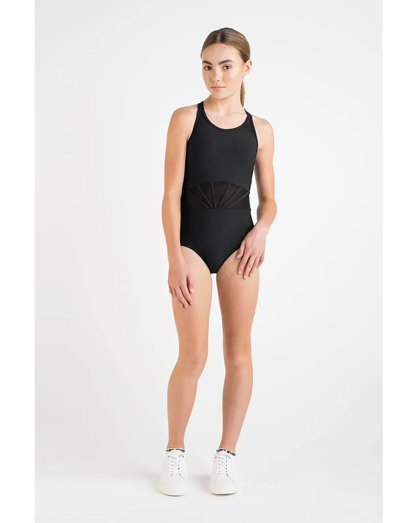 Every Turn Prima Mesh Cross Back Tank Leotard - Girls