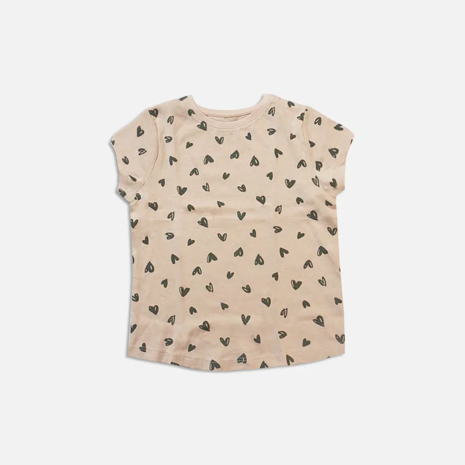 F&F - Kids 'Baby Pink' Heart Printed T-Shirt FF850