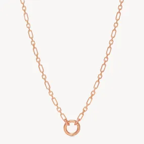 Figaro Charm Chain Necklace — Rose Gold