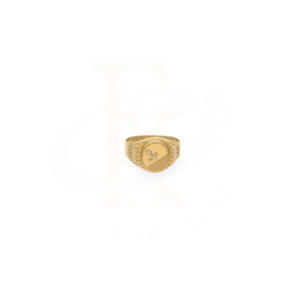 Gold Anchor Shaped Men's Ring 18KT - FKJRN18K7872