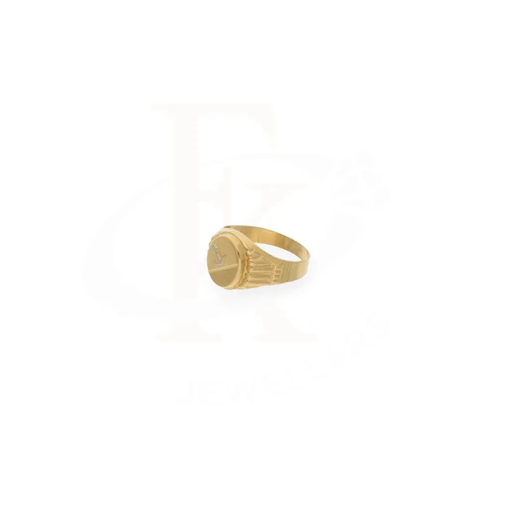 Gold Anchor Shaped Men's Ring 18KT - FKJRN18K7872