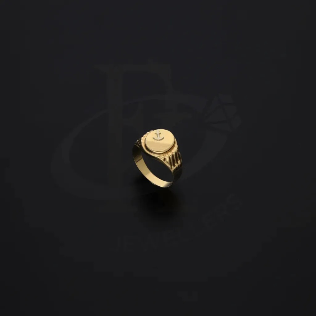 Gold Anchor Shaped Men's Ring 18KT - FKJRN18K7872