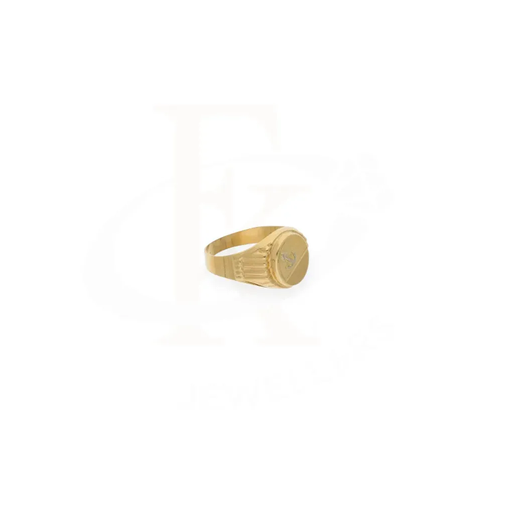 Gold Anchor Shaped Men's Ring 18KT - FKJRN18K7872