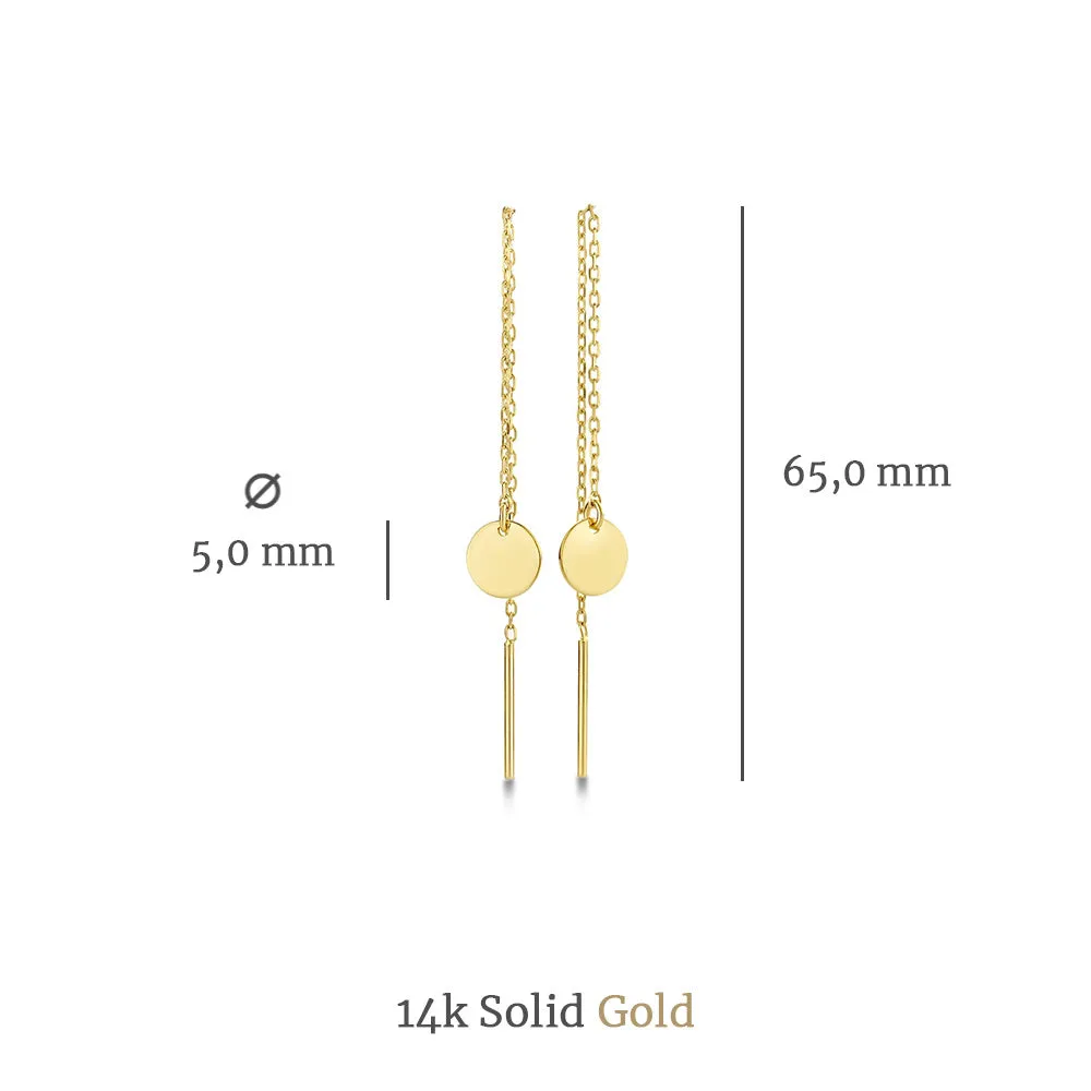 Le Marais Jeanne 14 karat gold pull through earrings with coin