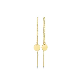 Le Marais Jeanne 14 karat gold pull through earrings with coin