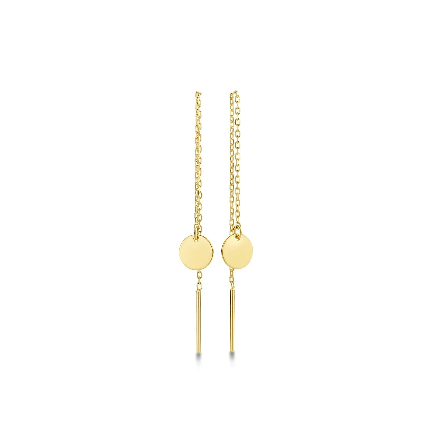 Le Marais Jeanne 14 karat gold pull through earrings with coin