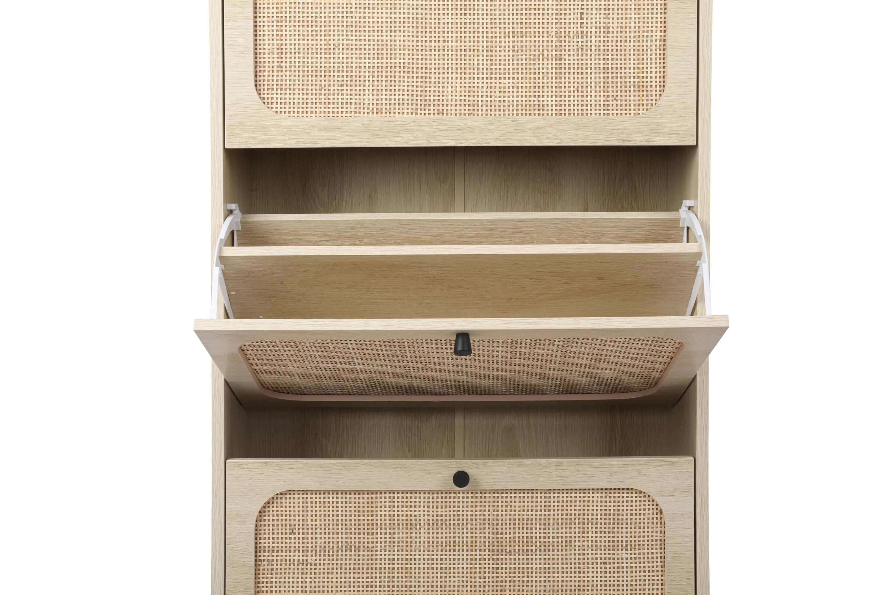 Mac Rattan 3 Door Shoe Rack - White Walnut