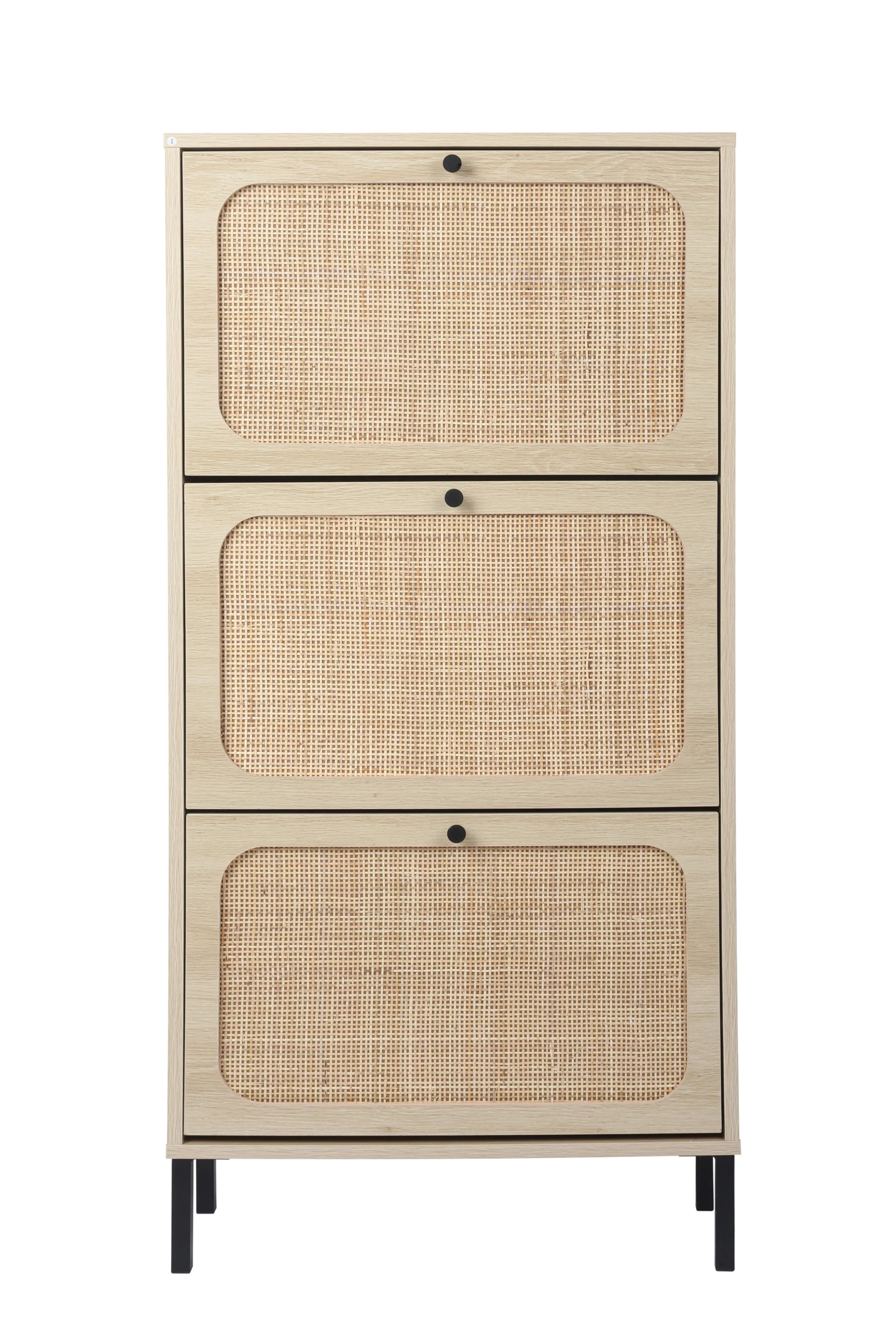 Mac Rattan 3 Door Shoe Rack - White Walnut