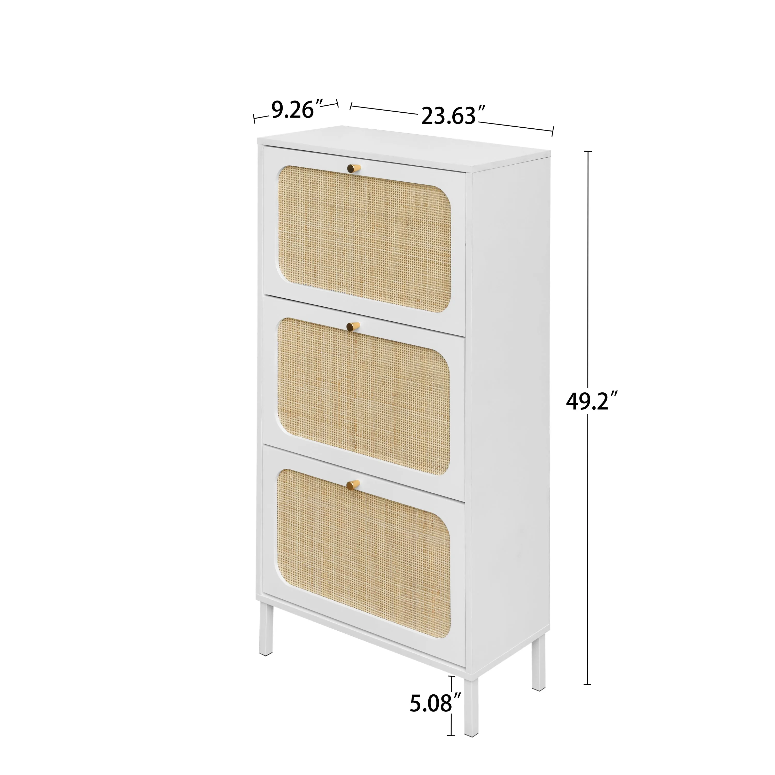 Mac Rattan 3 Door Shoe Rack - White