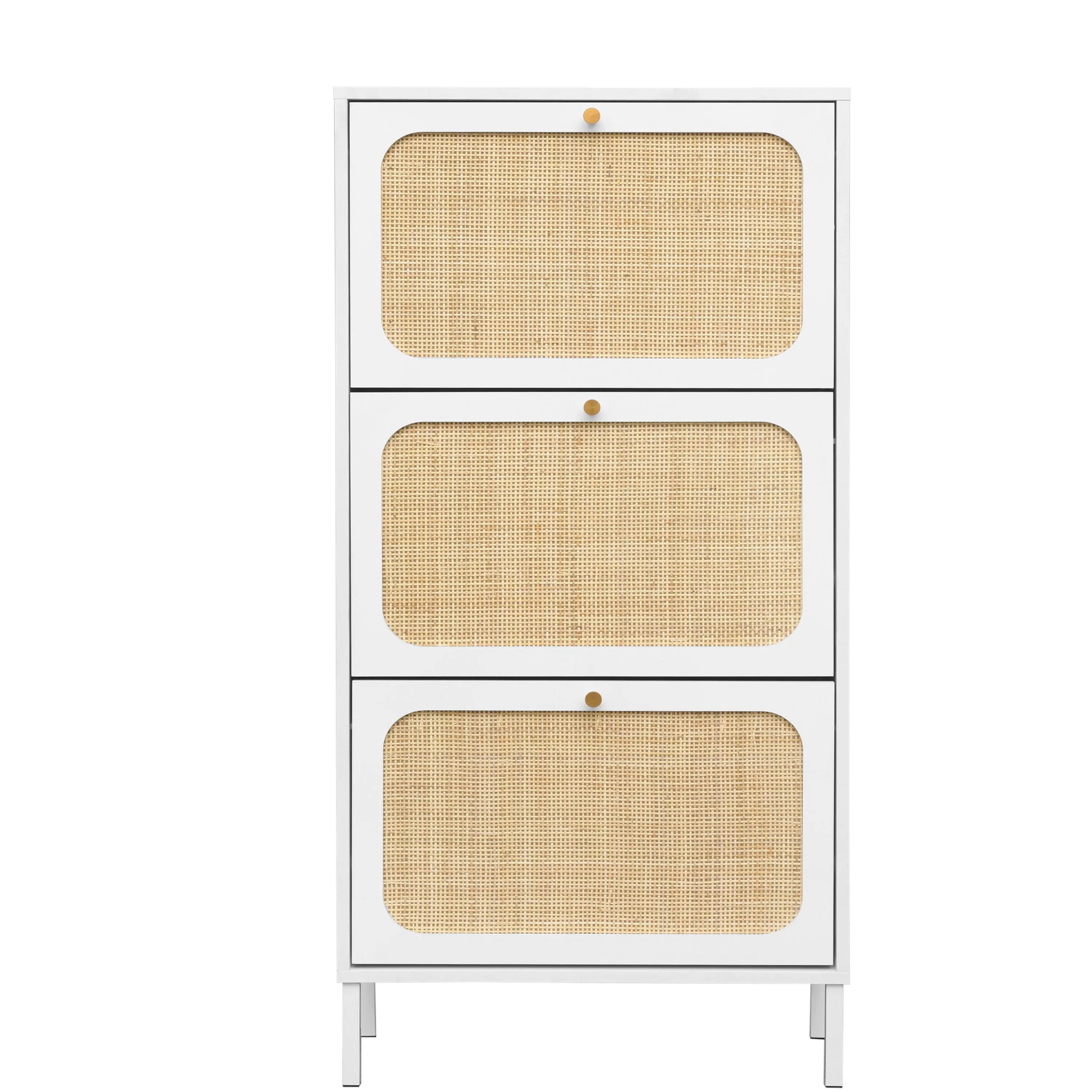 Mac Rattan 3 Door Shoe Rack - White