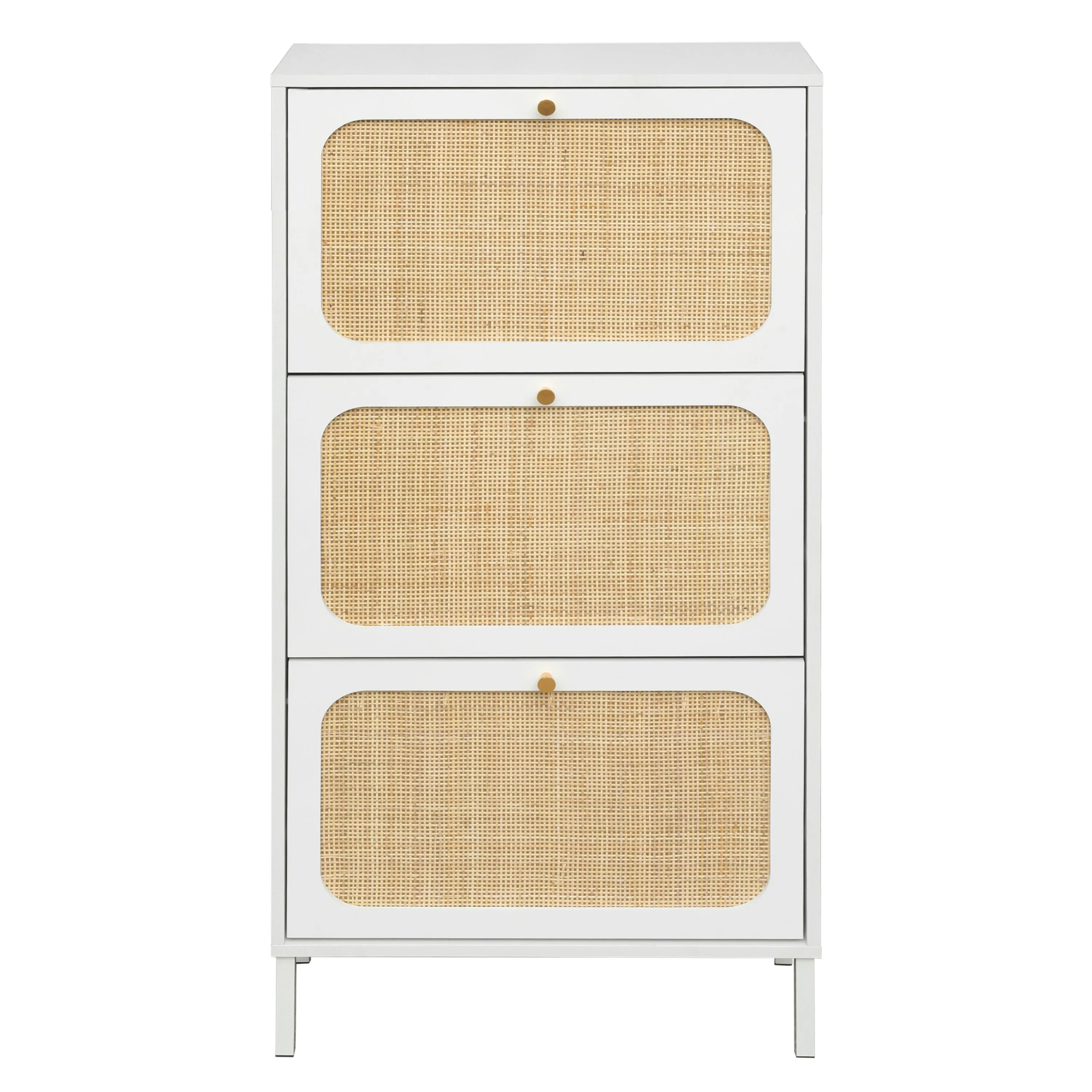 Mac Rattan 3 Door Shoe Rack - White