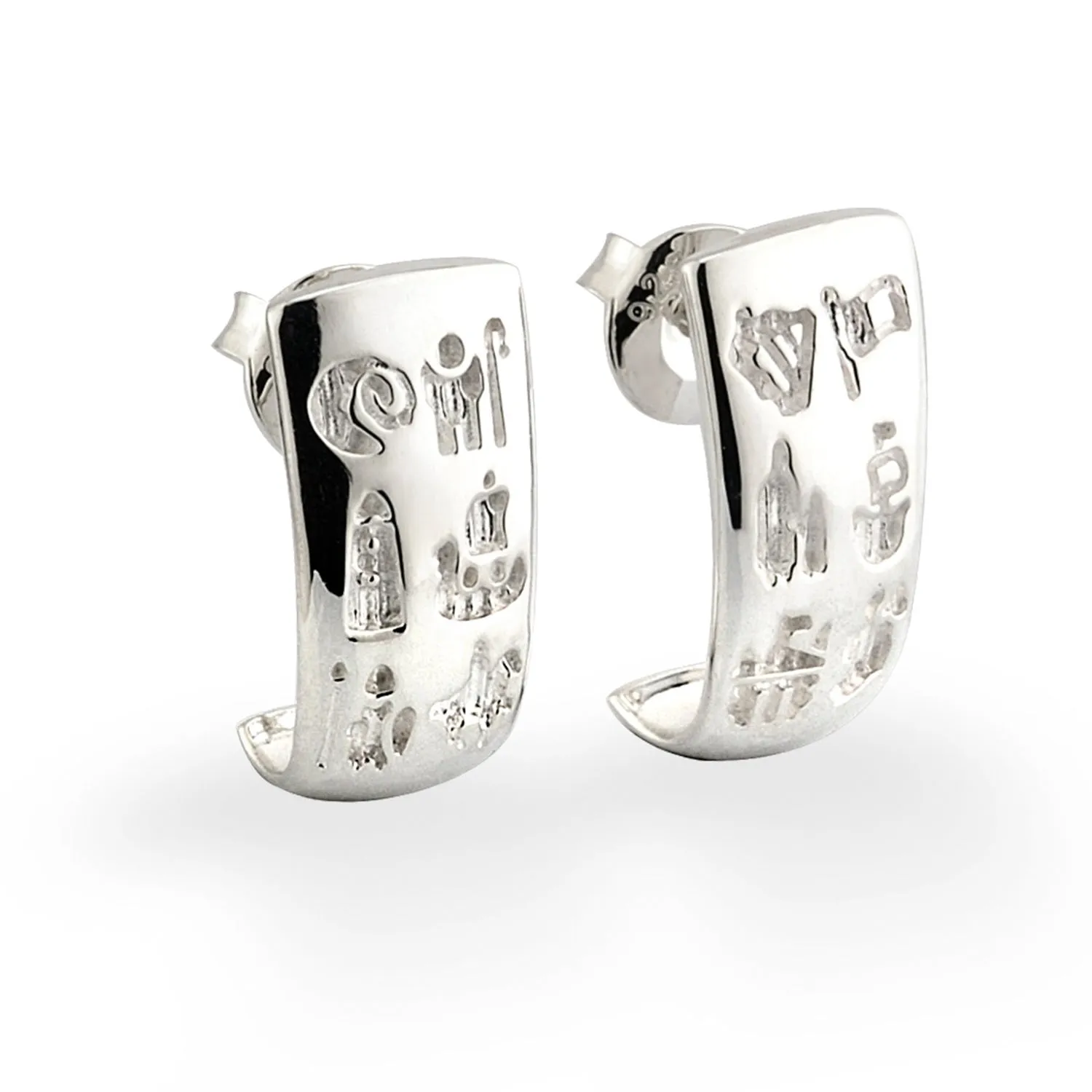 Sterling Silver History of Ireland Stud Earrings